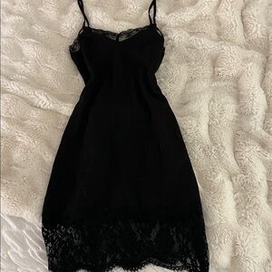 Zara Black Lace-Trim Mini Dress